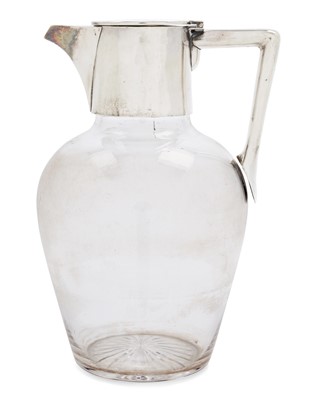 Lot 2266 - A Victorian Sliver-Mounted Glass Claret-Jug