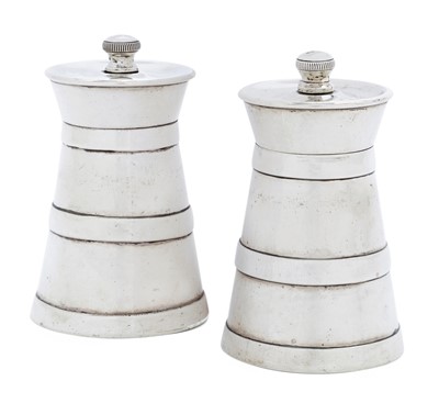 Lot 2275 - A Pair of George V Silver Pepper-Grinders