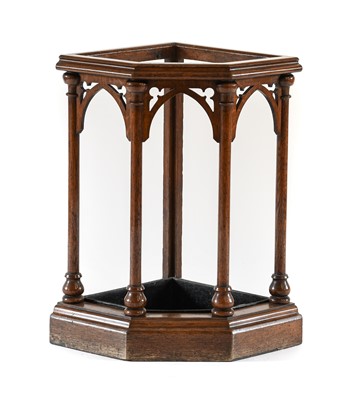 Lot 839 - A Victorian Oak Gothic Revival Corner...