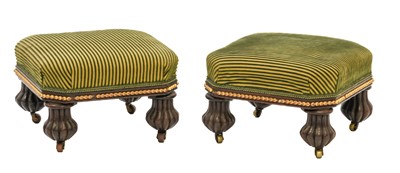 Lot 335 - A Pair of Victorian Rosewood Footstools, mid...