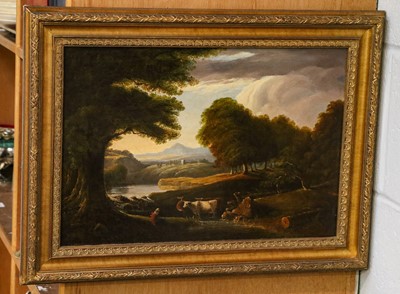 Lot 1071 - John R Sutherland Landscape with grazing sheep...