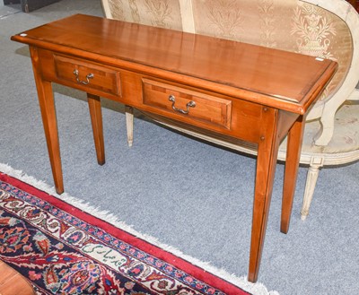 Lot 1188 - A reproduction two drawer cherry wood side...