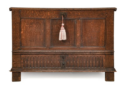 Lot 775 - A Late 17th Century Joined Oak Chest, the...