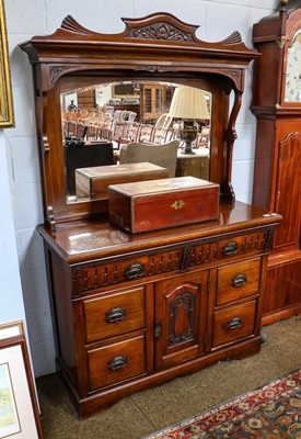 Lot 1278 - A Victorian mahogany mirrored sideboard, 122cm...