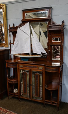 Lot 1283 - A Victorian walnut mirrored chiffonier (a.f),...