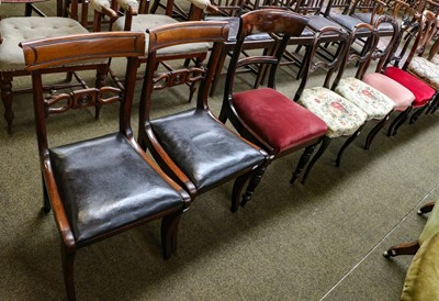 Lot 1262 - A pair of 19th century mahogany dining chairs,...