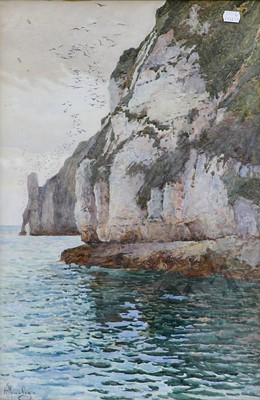 Lot 1066 - Kate Macaulay ARSW (fl. 1880-96) "A Sea Cliff"...