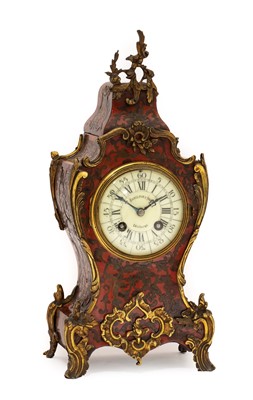 Lot 387 - A French "Boulle" Striking Mantel Clock,...