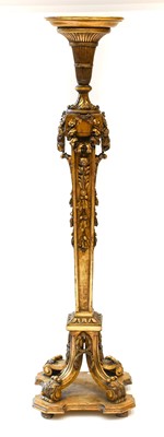 Lot 936 - A Carved Giltwood Torchere, the circular...