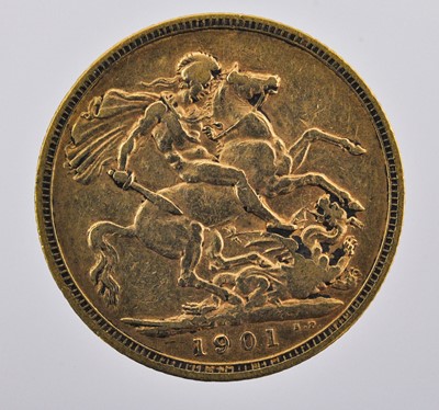 Lot 281 - Victoria, Sovereign 1901M, Melbourne Mint, obv....