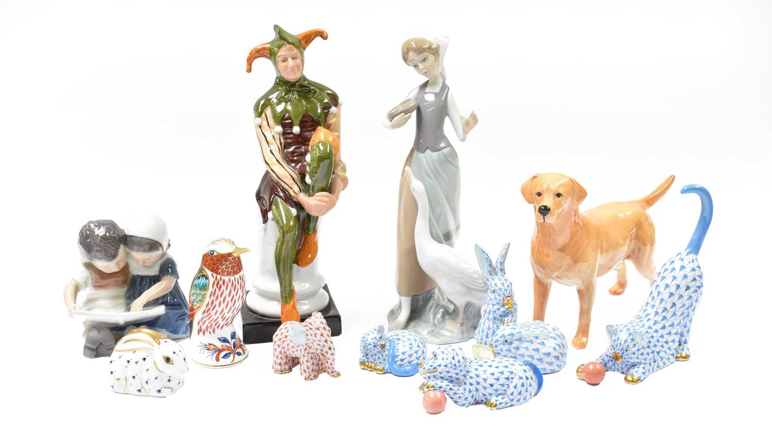 Lot 307 - A small collection Herend porcelain animals;...