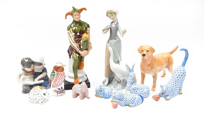 Lot 307 - A small collection Herend porcelain animals;...