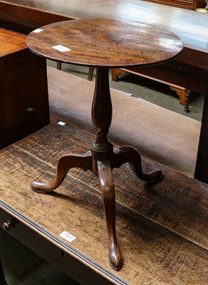 Lot 1308 - A Georgian mahogany tripod wine table, 33cm by...