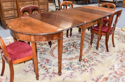 Lot 1177 - A Regency style mahogany D end dining table...