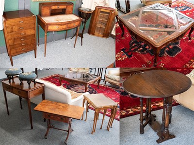 Lot 1117 - Assorted occasional furniture including a pair...