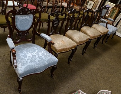 Lot 1252 - An Edwardian six piece salon suite comprising;...