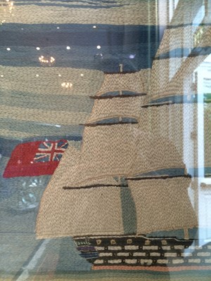 Lot 334 - A Sailor's Woolwork Picture, 19th century,...