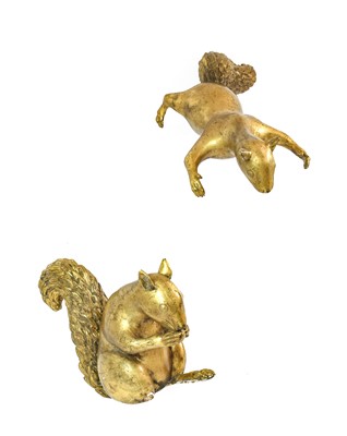 Lot 319 - A Pair of Carved and Giltwood Squirrels, in...