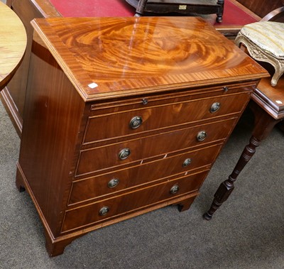 Lot 1294 - A reproduction mahogany cross banded chest of...