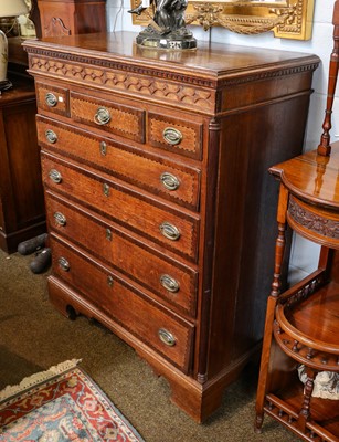 Lot 1280 - An early 19th century oak chest of three short...