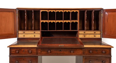 Lot 267 - A Victorian mahogany double pedestal desk,...
