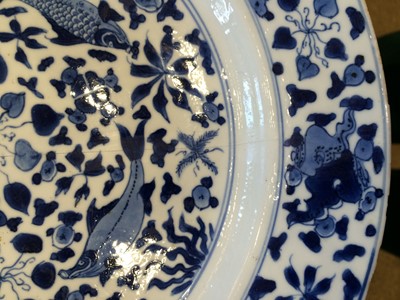 Lot 118 - A Chinese Porcelain Dish, Xuande reign mark...