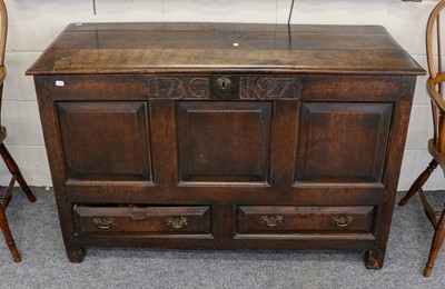 Lot 1152 - An 18th Century oak mule chest, 128cm by 54cm...