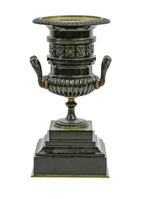 Lot 355 - A French Bronze Campana Urn, 19th century, on...