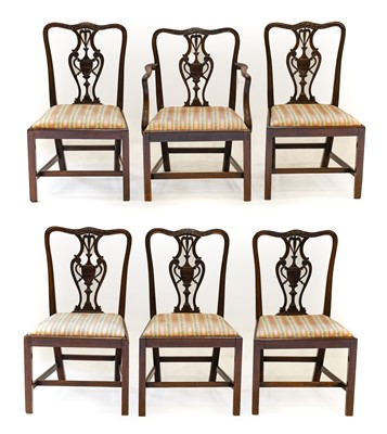 Lot 803 - A Set of Six (5+1) George III Mahogany Dining...