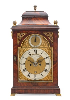 Lot 703 - A Mahogany Striking Alarm Table Clock, signed...