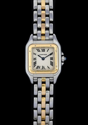 Lot 2192 - A Lady's Steel and Gold Wristwatch, signed...