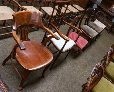 Lot 1254 - Six assorted chairs including a pair of...