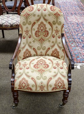 Lot 1263 - A Victorian carved rosewood and upholstered...