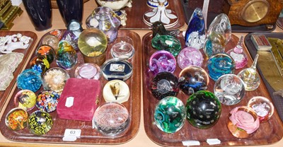 Lot 63 - Thirty-eight various paperweights, including...