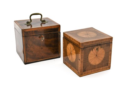 Lot 246 - A George III Satinwood and Marquetry Tea Caddy,...