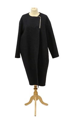 Lot 2244 - Lanvin Hiver 2011 Navy Wool Cocoon Coat with...