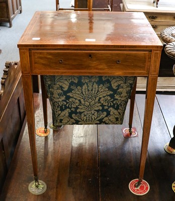 Lot 1276 - A 19th-century inlaid mahogany work table,...