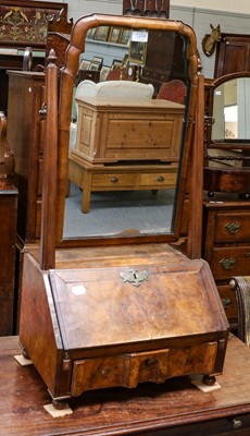 Lot 1294 - A George II walnut dressing mirror, 43cm by...