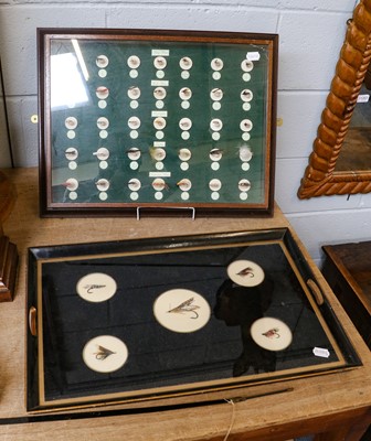 Lot 352 - Fly fishing interest, a framed display of...