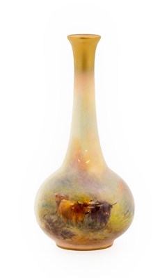 Lot 86 - A Royal Worcester Porcelain Bottle Vase, by...