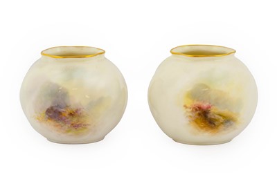 Lot 87 - A Matched Pair of Royal Worcester Porcelain...