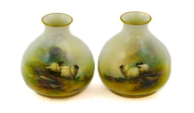 Lot 80 - A Pair of Royal Worcester Porcelain Vases, by...