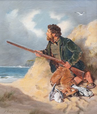 Lot 1056 - William Woodhouse (1857-1939) Gull shooting on...