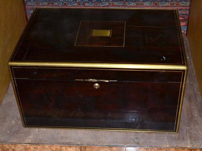 Lot 1177 - A Late Regency Rosewood and Brass Bound Document Box of Large Proportions, 2nd quarter 19th...