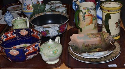 Lot 1 - Four pieces of Royal Doulton Series ware, Masons bowl, tin glazed Earthenware plate etc on two...