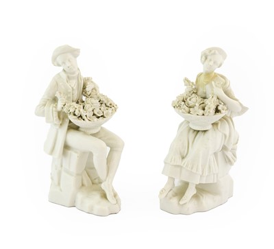 Lot 44 - A Pair of Meissen-Style White Porcelain...