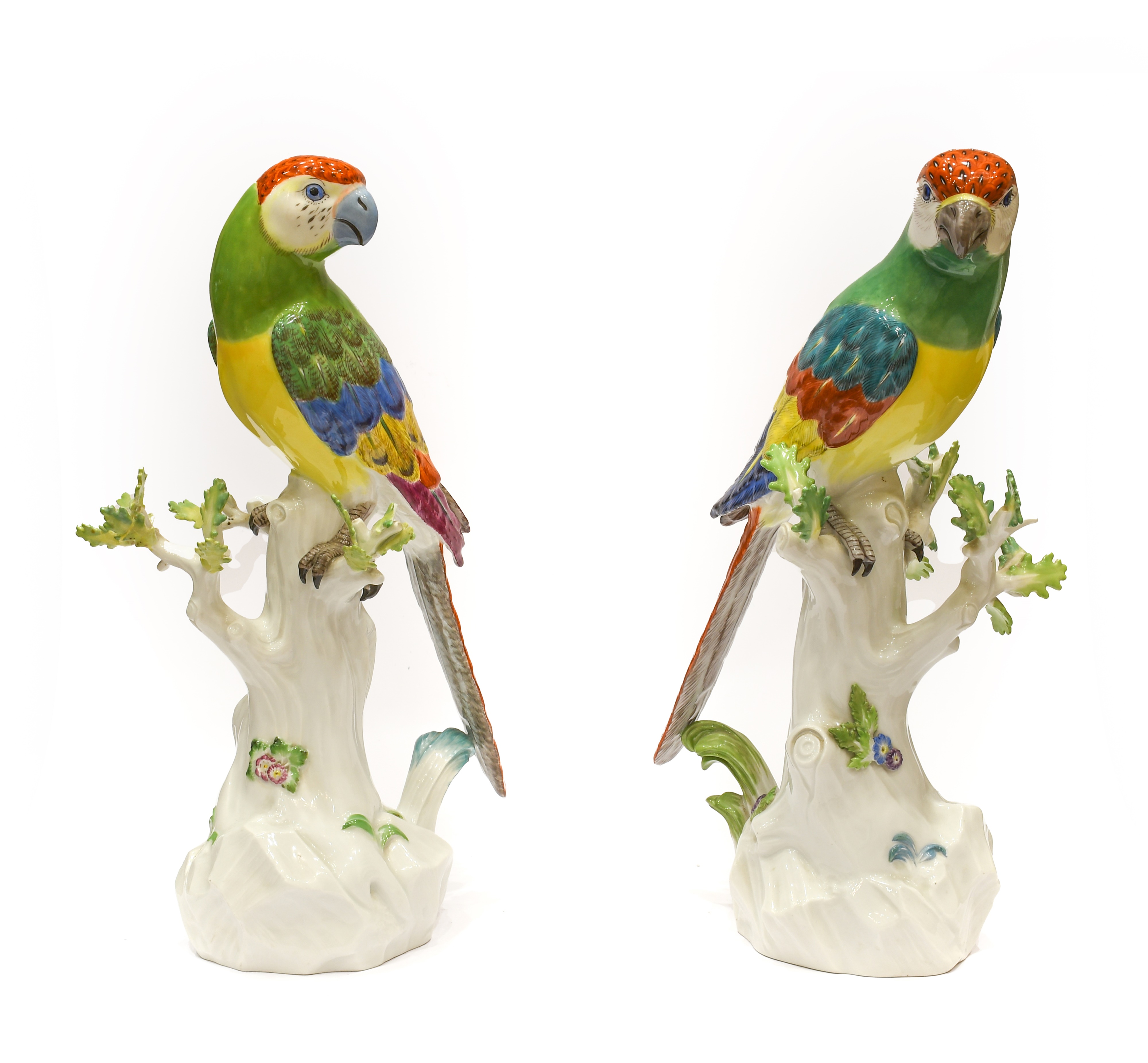 Lot 147 - A Pair of Meissen Porcelain Parrots, 20th