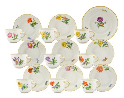 Lot 100 - A Set of Eight Meissen Porcelain Coffee Cups...