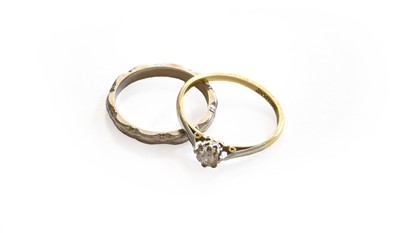 Lot 15 - A diamond solitaire ring, stamped '18CT&PLAT',...