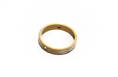 Lot 9 - A 9 carat gold band ring, inset with five...